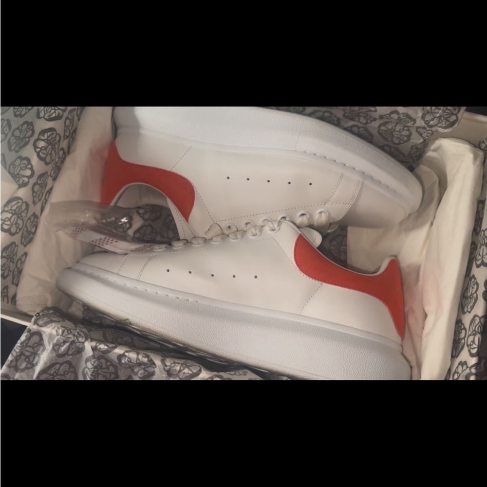 Alexander McQueen White and Orange Sneakers
